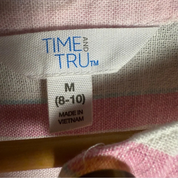 Time and Tru Women's Short Sleeve Shirt Dress classic American nautical size M - Picture 8 of 9